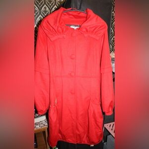 Red Pea Coat for Women